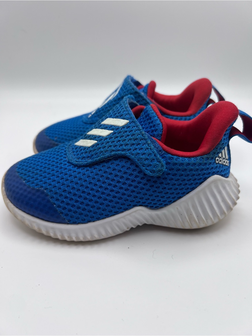adidas Kids Royal Blue Mesh Slip-On Sneakers with Red Lining